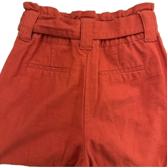 Who What Wear Paper Bag High Waist tapered leg Crop Pants with tie pockets 4 - Picture 5 of 10